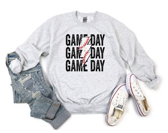 Game Day Baseball Sweatshirt, Baseball Sweatshirt, Lightening Bolt Game Day, Baseball Season