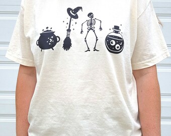 Witch Shirt, Halloween Shirt, Witchy Season Shirt, Skelton Shirt, Comfort Colors