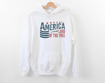 America Land of the Free Hoodie, Patriotic Hoodie, USA Hoodie