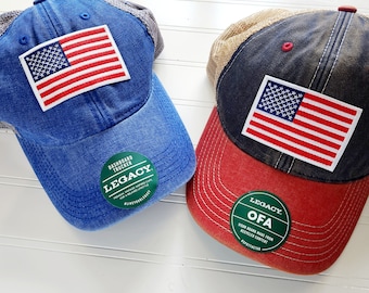 USA Flag Hat, USA Hat, America Hat, Trucker Hat