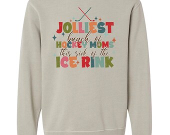 Jolliest Bunch Hockey Moms Sweatshirt, Christmas Graphic Tee