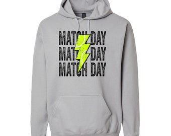 Game Day Tennis Hoodie, Tennis Match Hoodie, Tennis Hoodie, Lightening Bolt Game Day, Tennis Season