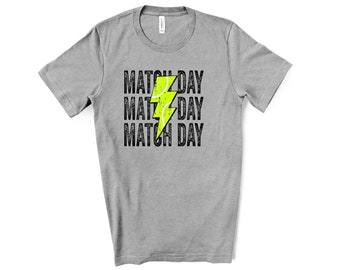 Game Day Tennis Shirt, Tennis Match Day, Tennis Shirt, Lightening Bolt Game Day, Tennis Season, Match Day