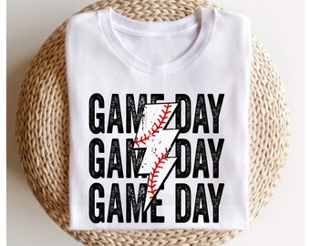 Game Day Baseball Shirt, Baseball Shirt, Lightening Bolt Game Day, Baseball Season