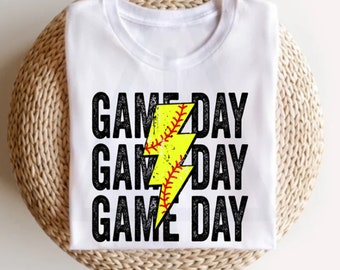 Game Day Softball Shirt, Softball Shirt, Lightening Bolt Game Day, Softball Season