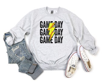 Game Day Softball Sweatshirt, Softball Sweatshirt, Lightening Bolt Game Day, Softball Season