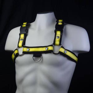 Men&#39;s Black & Color of Your Choice Bulldog Harness