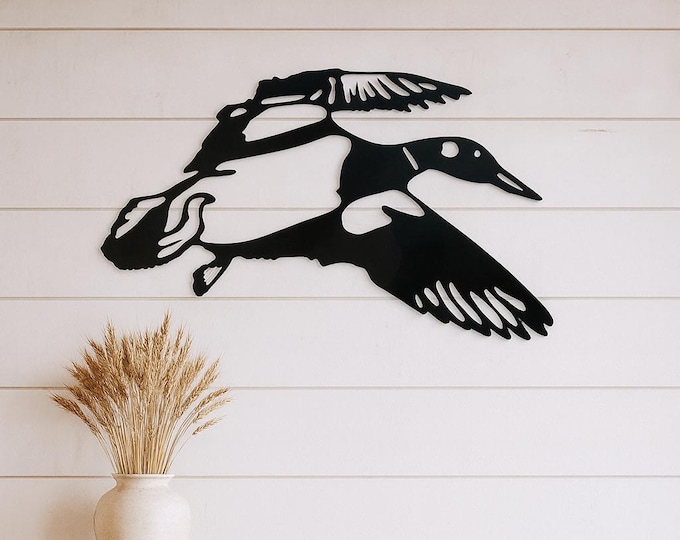 Industrial Rustic Metal Duck sign cut feom 14 gauge steel and clear coated.