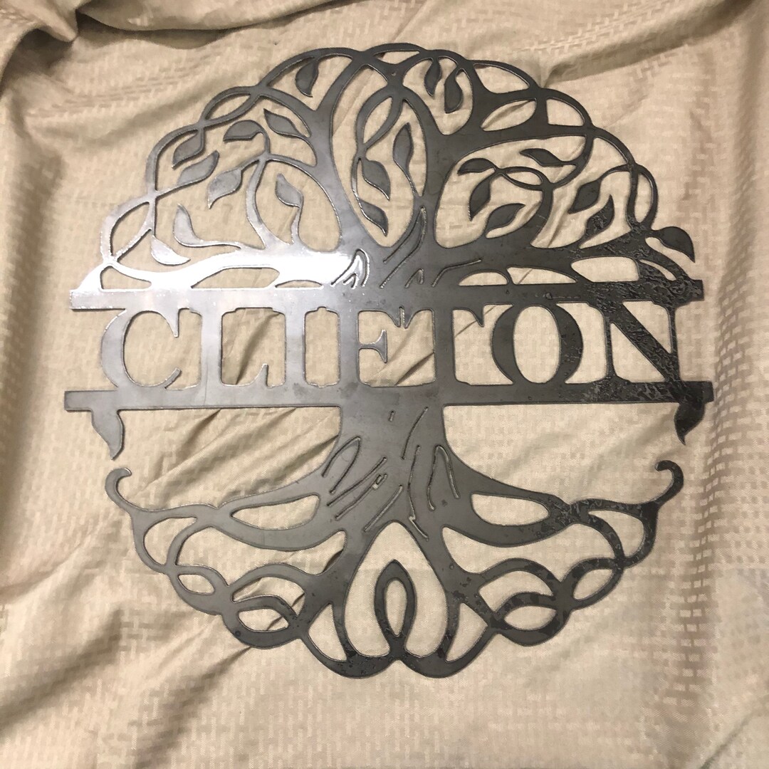 Rustic Family Tree Sign Industrial Rustic Metal Sign Family Tree of Life Cut From Steel and ...