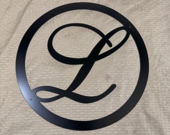 Metal letter L with circle