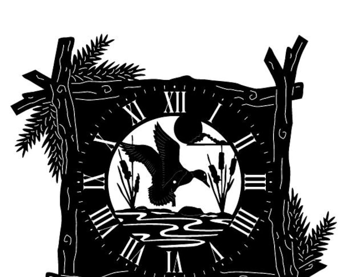 Branch frame clock with duck cad cut file