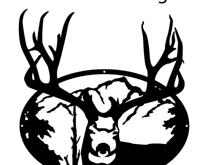 Three piece Big buck welcome home sign cad files