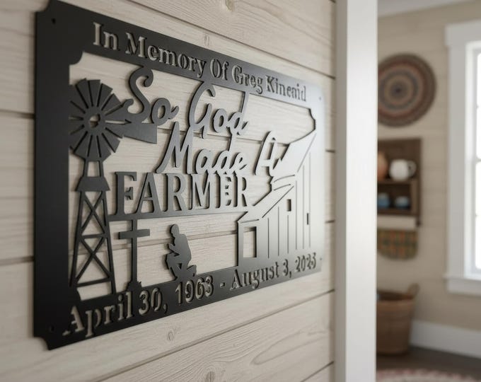 Farmer Sign in 14 Gauge Steel, Personalized Farmhouse Wall Art