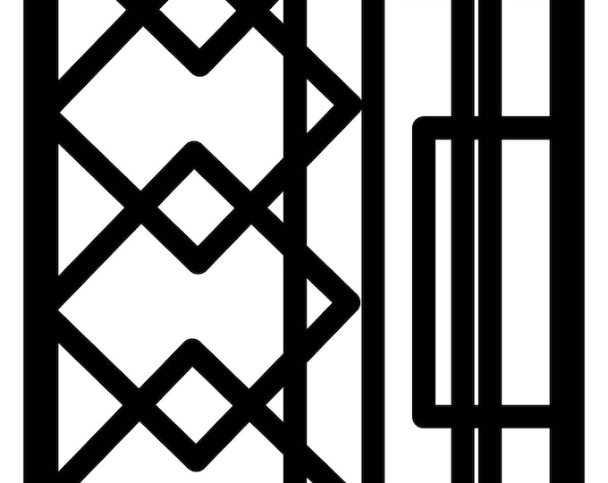 Decorative trellis of railing inserts cad cut files