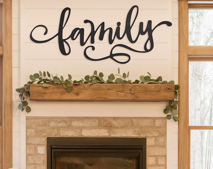 Family sign, cut from 14 gauge steel with coating