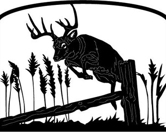 Buck jumping outdoor scene cad cut files