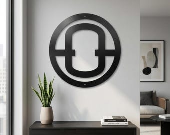 Cattle Brand Decor Metal Letter O with Circle | Steel Wall Art