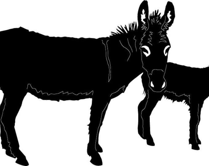 Donkey and foal cad cut file