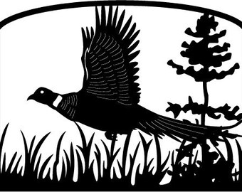 Pheasant outdoor scene cad cut files