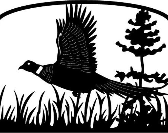 Pheasant outdoor scene cad cut files