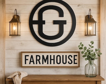 Metal letter G, cattle brand font with circle