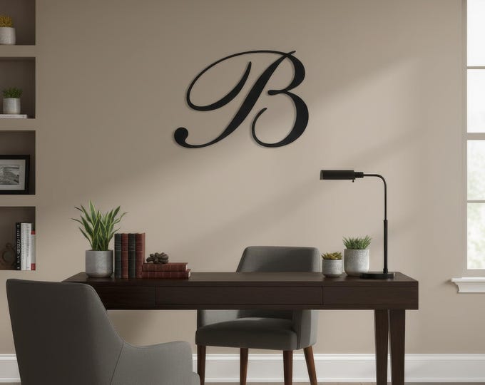 Steel Monogram Sign B, 14 Gauge Metal Letter Wall Decor