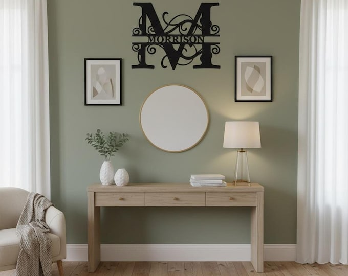 Metal Letter M, 14 Gauge Steel Satin Black Custom Name Wall Art