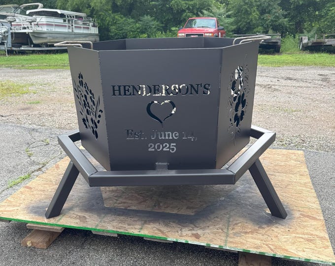 Customizable Fire Pit with Cooking Top - Stay Cozy and Grill Outdoors!