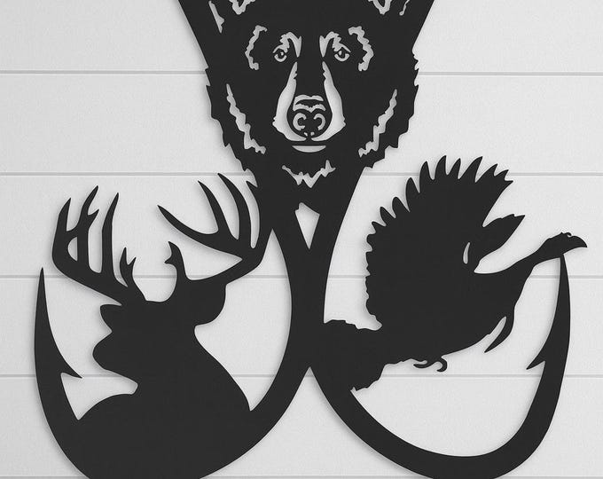 Rustic Steel Double Fishing Hook: Deer, Turkey, Bear