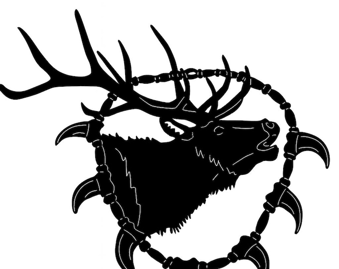 Elk, bear tooth necklace cad cut file