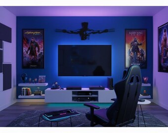 Wolverine metal sign coated black.