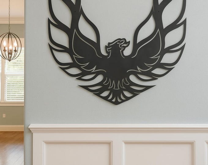 Firebird cut from 14 gauge steel with coating