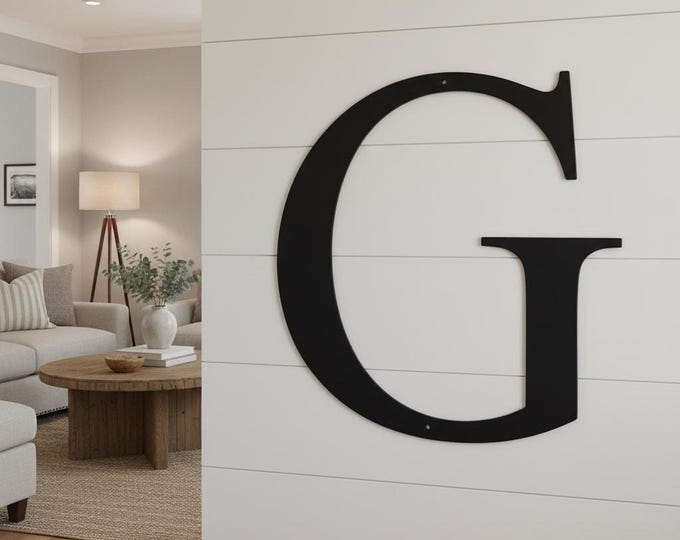 Metal Letter G, 14 Gauge Steel Initial for Wall Decor