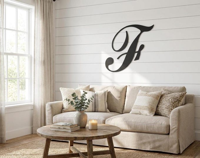 Metal Letter F, 14 Gauge Steel in Satin Black