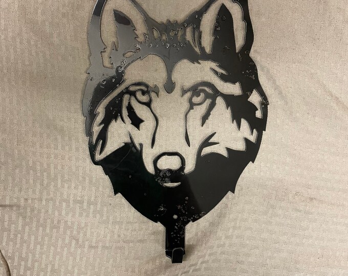 Rustic Wolf Face Wall Hook - Handcrafted from Sturdy 14-Gauge Steel