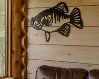 Rustic Metal crappie sign cut from 14 gauge steel.