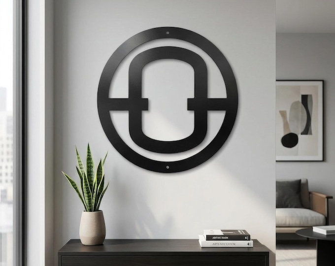 Metal Letter O, 14 Gauge Steel Cattle Brand Decor in Satin Black