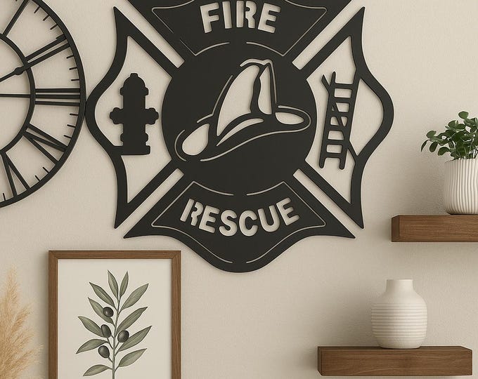 Fire and Rescue Maltese Cross Sign