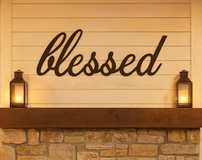 Metal Blessed sign cut from 14 gauge steel