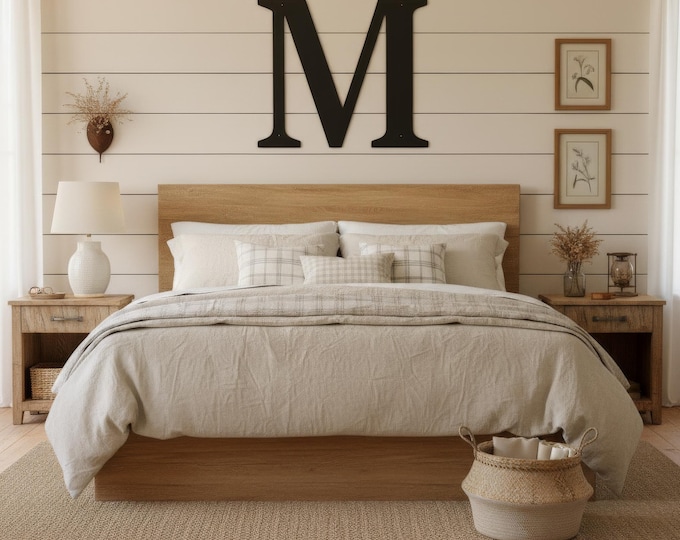 Metal Letter M Wall Art, 14 Gauge Steel Monogram Decor