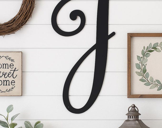 Metal letter J