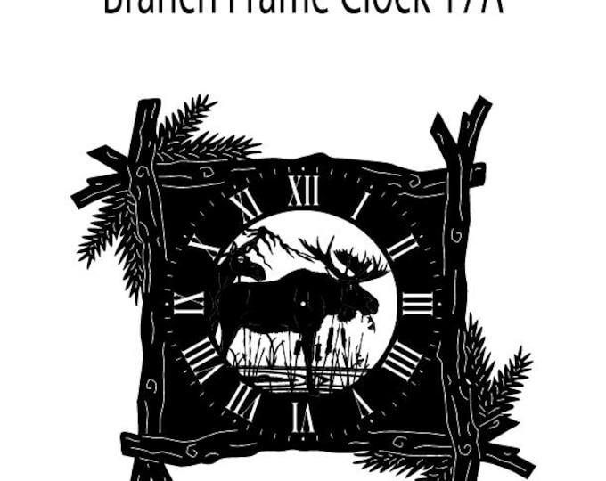 Branch frame clock with moose cad cut file