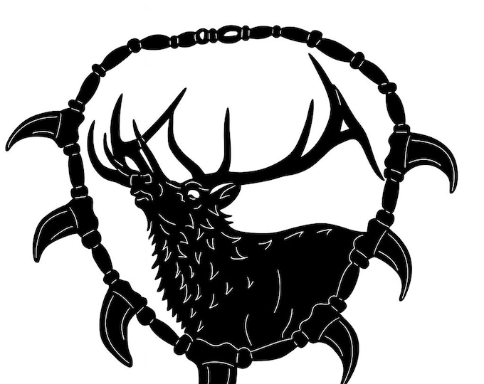 Elk, bear tooth necklace cad cut file