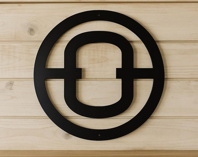 Metal letter O, cattle brand font with circle