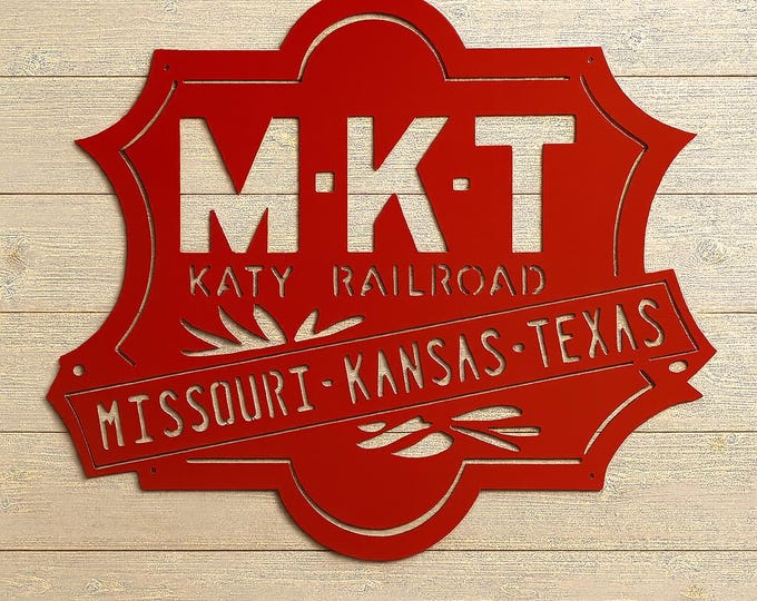 MKT Katy Railroad metal sign