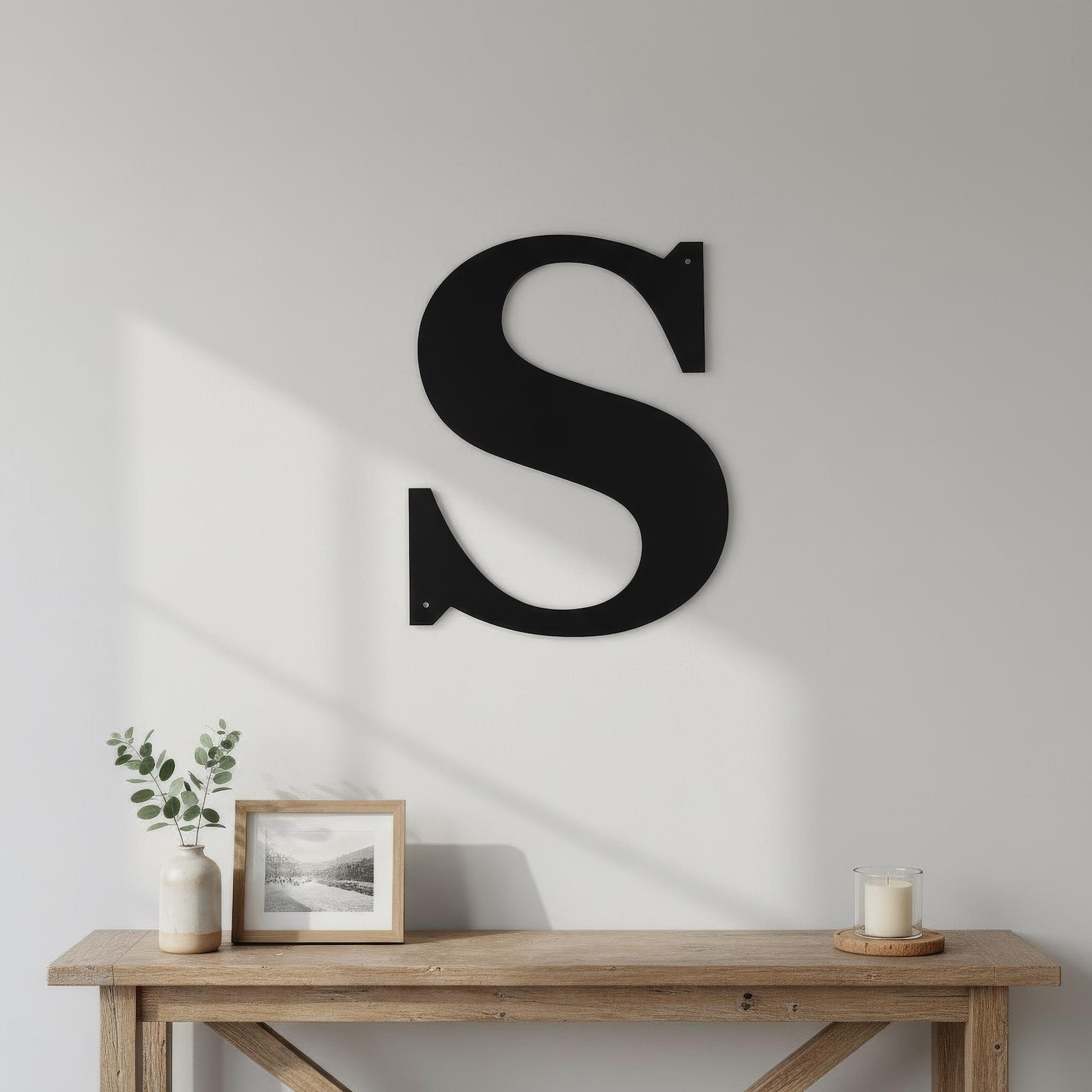 Black Metal Letter S Wall Decor, Modern Industrial Home or Wedding Art - 24