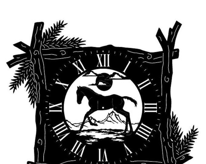 Branch frame clock with pony cad cut file
