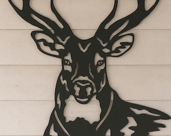 Industrial Rustic Metal Buck Deer Wall Art - 14 Gauge Steel
