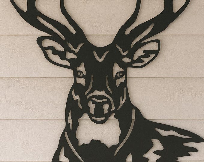 Industrial Rustic Metal Buck Deer Wall Art - 14 Gauge Steel