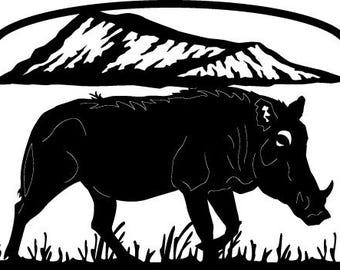 Boar outdoor scene cad cut files